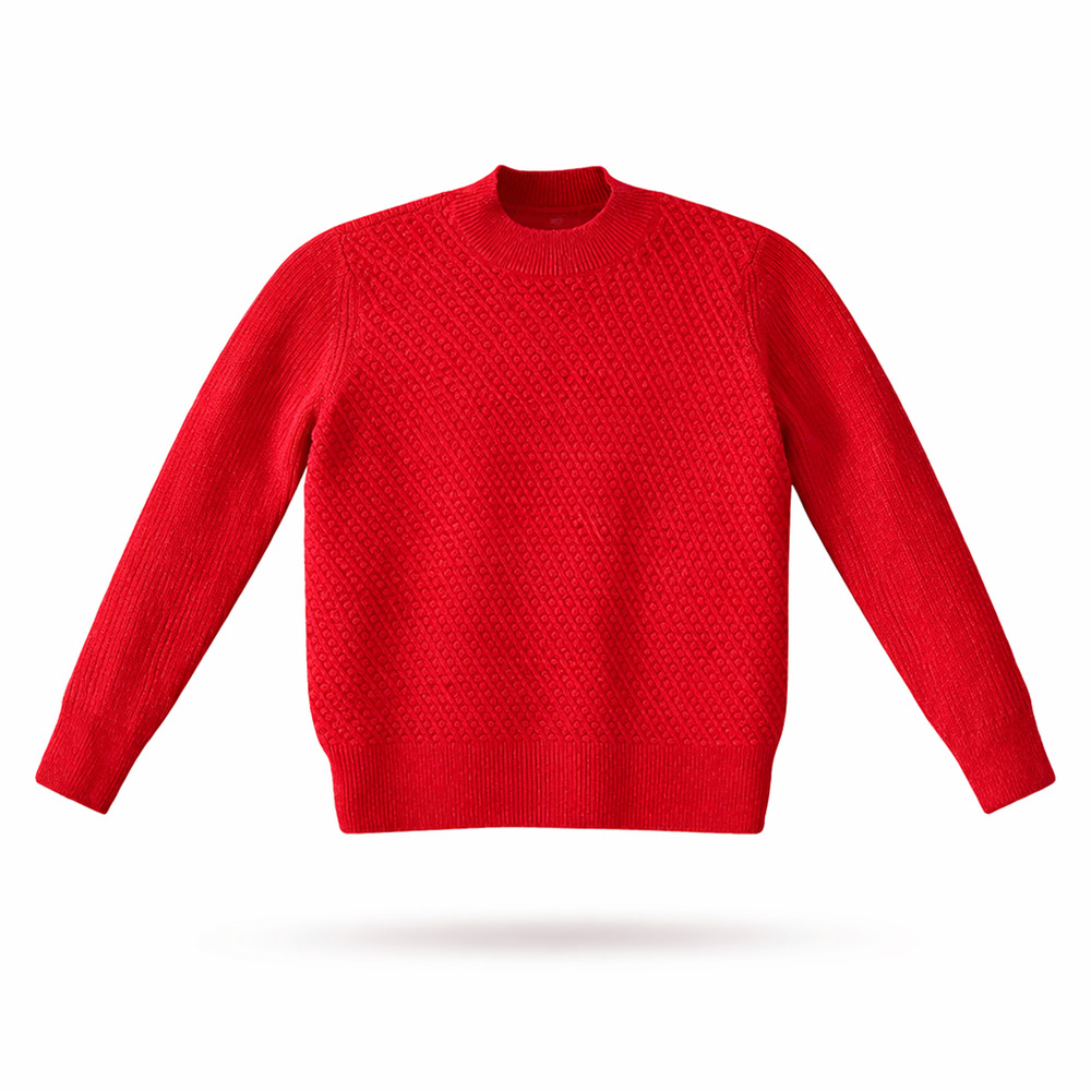 Ted Baker Austenn Mixed Stitch Cable Knit Wool Alpaca Sweater Sz 1 Women's Red 4